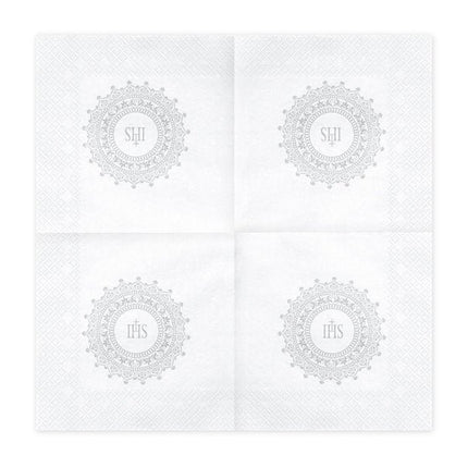 Communie Servetten Zilver 33cm 20st van Partydeco koop je bij Partywinkel