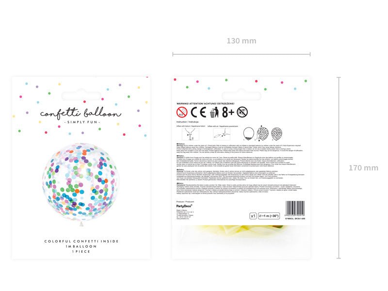 Confetti Ballon 1m van Partydeco koop je bij Partywinkel