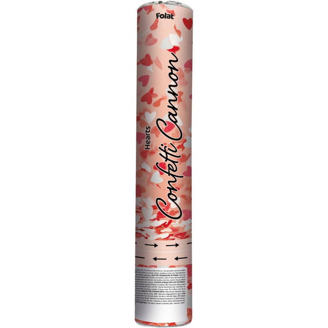 Confetti Kanon Hart Rood Wit 28cm van Folat koop je bij Partywinkel