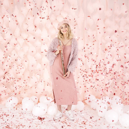 Confetti Kanon Hartjes Rose Goud 60cm van Partydeco koop je bij Partywinkel