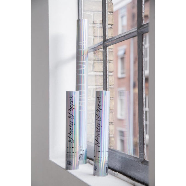 Confetti Kanon Zilver 28cm van Folat koop je bij Partywinkel