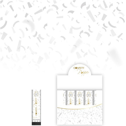 Hvid konfettikanon 20 cm