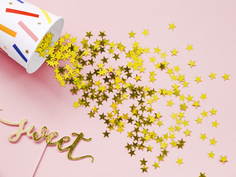 Confetti Sterren Goud 10mm van Partydeco koop je bij Partywinkel