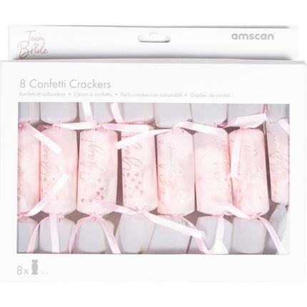 Confettikanon Bride To Be 18cm 8st van Riethmueller koop je bij Partywinkel