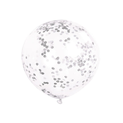 Confettti Ballonnen Zilver 30cm 6st van Unique koop je bij Partywinkel