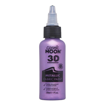 Cosmic Moon Metallic Fabric Paint Purple 30ml van Moon Creations koop je bij Partywinkel