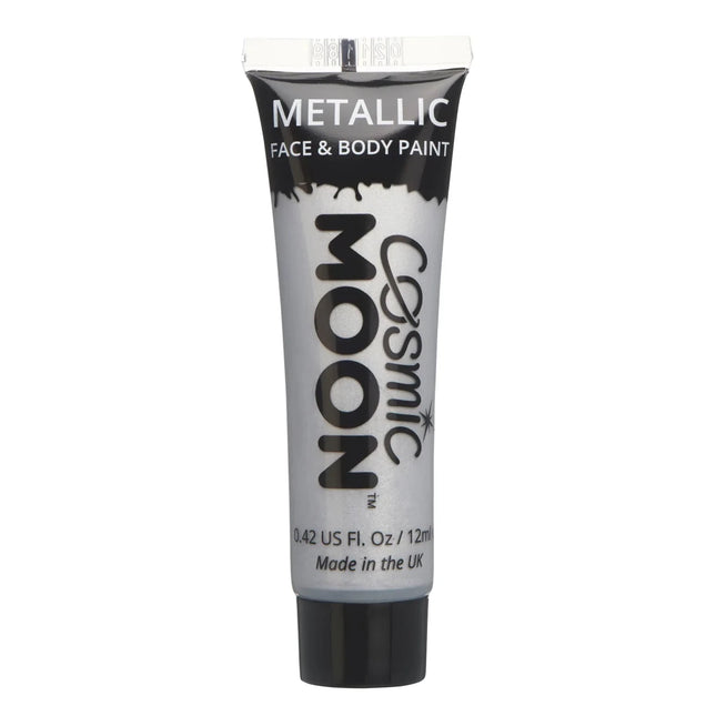 Cosmic Moon Metallic Face Paint Silver 12ml van Moon Creations koop je bij Partywinkel