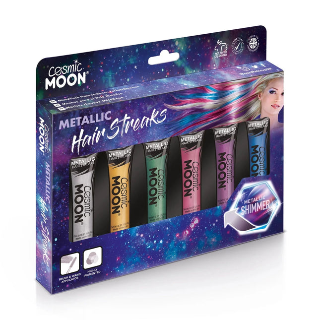 Cosmic Moon Metallic Hair Streaks Blue 15ml van Moon Creations koop je bij Partywinkel