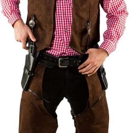 Cowboy Gilet – Suède Look van Orlob koop je bij Partywinkel