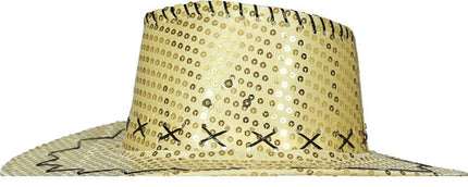 Cowboy Hoed Goud Pailletten van Fiestas Guirca koop je bij Partywinkel