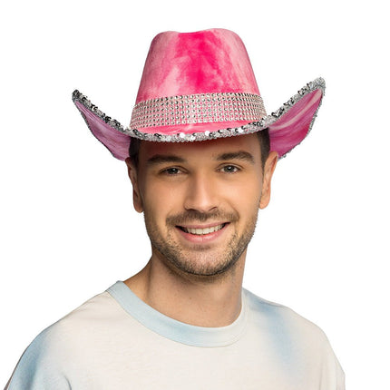 Cowboy Hoed Roze Glitters van Boland koop je bij Partywinkel