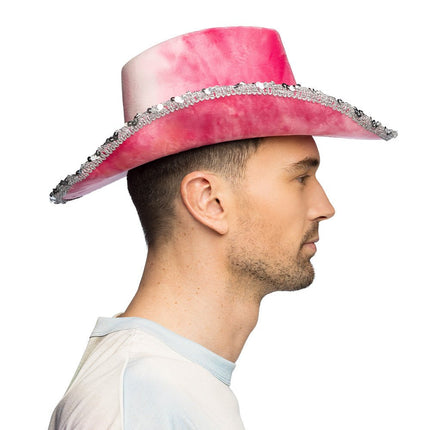 Cowboy Hoed Roze Glitters van Boland koop je bij Partywinkel