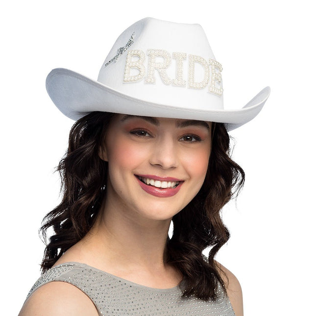 Cowboy Hoed Wit Bride van Boland koop je bij Partywinkel