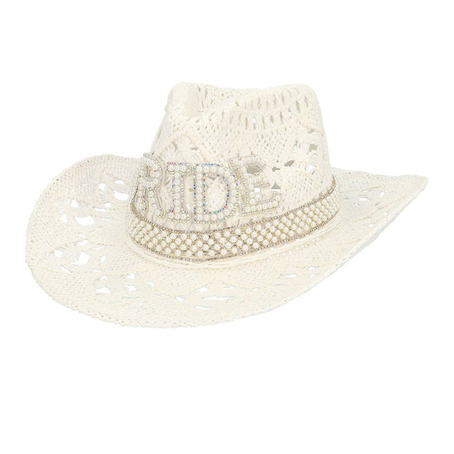 Cowboy Hoed Wit Bride Glitters van Boland koop je bij Partywinkel