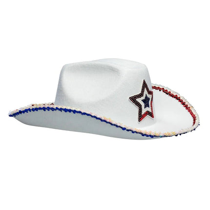Cowboy Hoed Wit Met Ster van Boland koop je bij Partywinkel