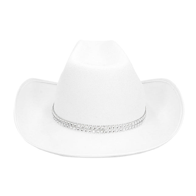 Cowboy Hoed Wit Ster Glitters van Boland koop je bij Partywinkel
