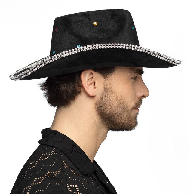 Cowboy Hoed Zwart Diamanten van Boland koop je bij Partywinkel
