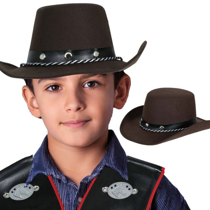 Cowboy Hoed Zwart Kind Vilt van Fiestas Guirca koop je bij Partywinkel