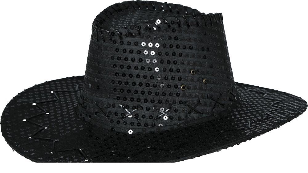 Cowboy Hoed Zwart Pailletten van Fiestas Guirca koop je bij Partywinkel