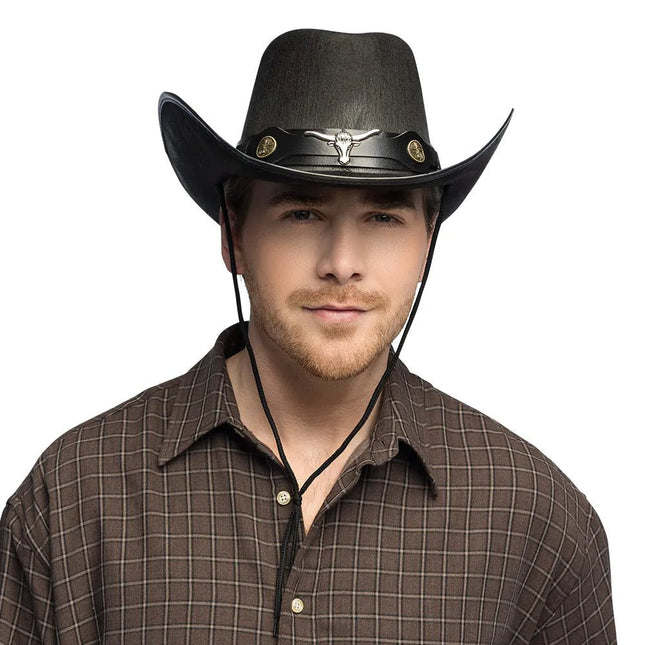 Cowboy Hoed Zwart Wyatt Groot van Boland koop je bij Partywinkel