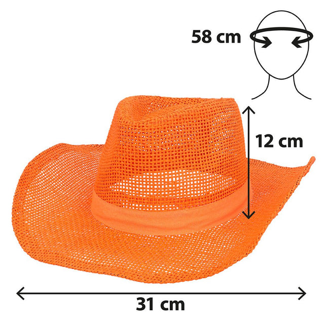 Cowboy Stro Hoed Oranje van Boland koop je bij Partywinkel