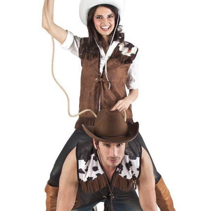 Cowboy Vest Zwart L/XL van Boland koop je bij Partywinkel