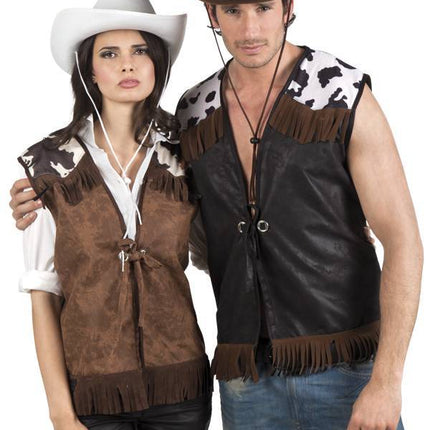 Cowboy Vest Zwart L/XL van Boland koop je bij Partywinkel