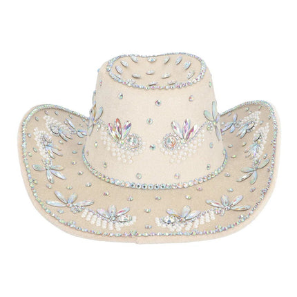 Cowboyhoed Crystal beige van Boland koop je bij Partywinkel