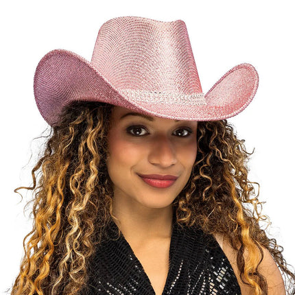 Cowboyhoed Midnight roze van Boland koop je bij Partywinkel