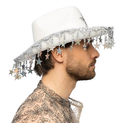 Cowboyhoed Stargazing wit van Boland koop je bij Partywinkel