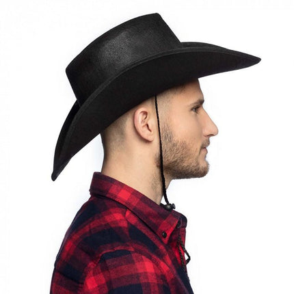 Cowboyhoed Zwart 45cm van Boland koop je bij Partywinkel