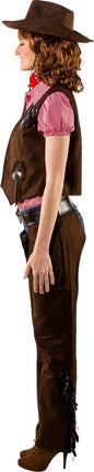 Cowgirl Gilet – Suède Look van Orlob koop je bij Partywinkel