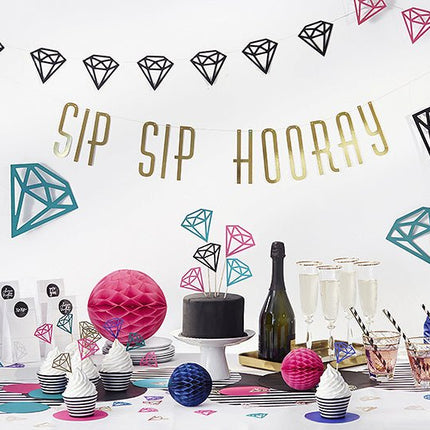 Cupcake Toppers Diamant 25,5cm 5st van Partydeco koop je bij Partywinkel