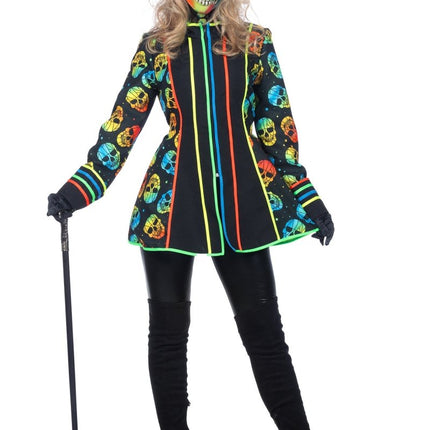 Gekleurde Jas Dames Doodshoofd van Wilbers & Wilbers koop je bij Partywinkel