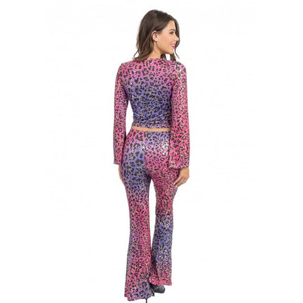Dames Set – Roze en Paarse Luipaardprint van CHAKS koop je bij Partywinkel
