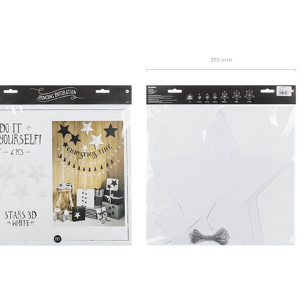 Decoratie Sterren Wit 6st van Partydeco koop je bij Partywinkel