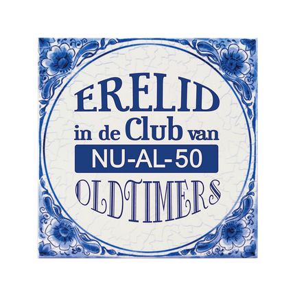 Delfts Blauw Tegel 50 Jaar 14,5cm van Paper Dreams koop je bij Partywinkel