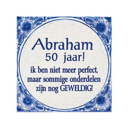 Delfts Blauw Tegel Abraham 14,5cm van Paper Dreams koop je bij Partywinkel