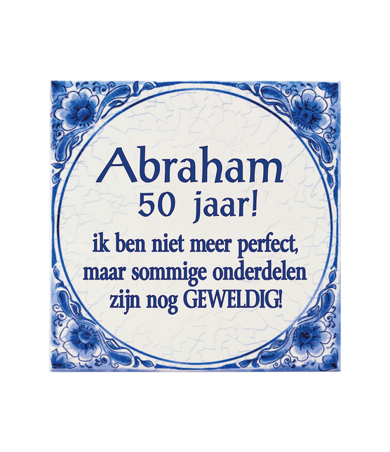 Delfts Blauw Tegel Abraham 14,5cm van Paper Dreams koop je bij Partywinkel