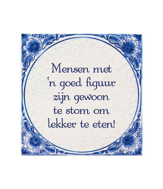 Delfts Blauw Tegel Goed Figuur 14,5cm van Paper Dreams koop je bij Partywinkel