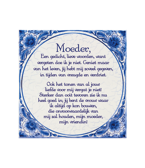 Delfts Blauw Tegel Moeder 14,5cm van Paper Dreams koop je bij Partywinkel