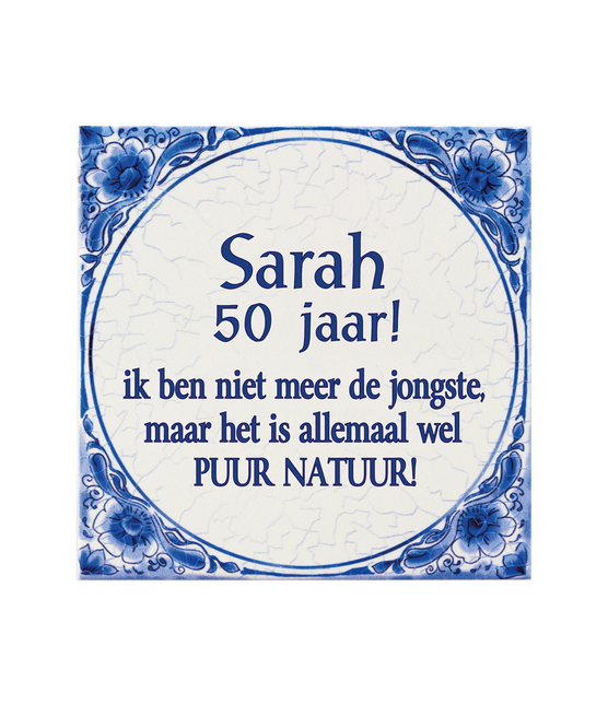 Delfts Blauw Tegel Sarah 14,5cm van Paper Dreams koop je bij Partywinkel