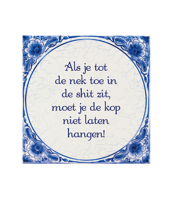 Delfts Blauw Tegel Tot De Nek 14,5cm van Paper Dreams koop je bij Partywinkel