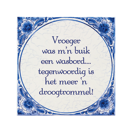 Delfts Blauw Tegel Wasbord 14,5cm van Paper Dreams koop je bij Partywinkel