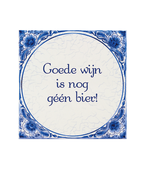 Delfts Blauw Tegel Wijn 14,5cm van Paper Dreams koop je bij Partywinkel