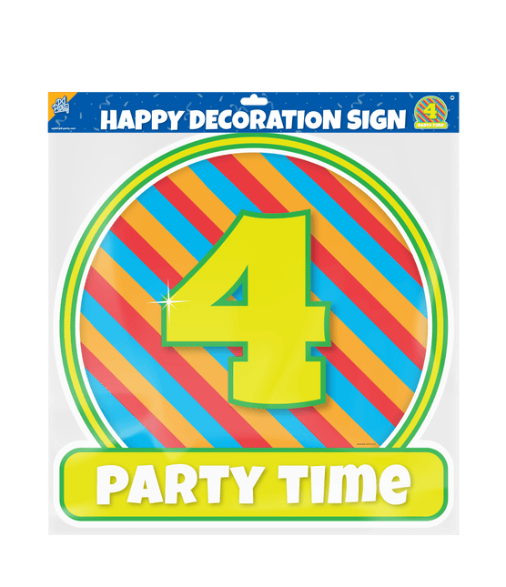 Deurbord 4 Jaar Gekleurd 50cm van Paper Dreams koop je bij Partywinkel