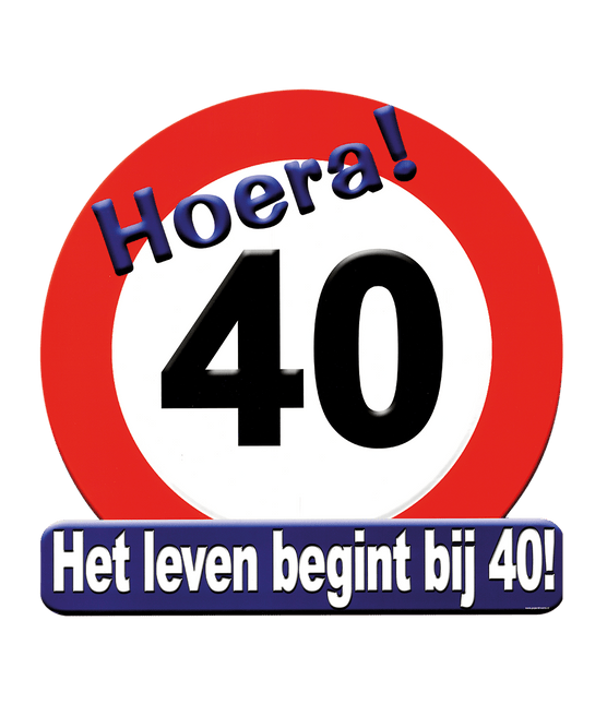 Deurbord 40 Jaar Verkeersbord 50cm van Paper Dreams koop je bij Partywinkel
