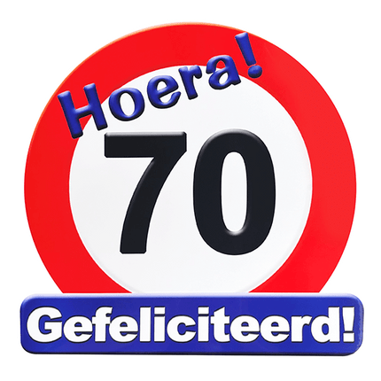 Deurbord 70 Jaar Verkeersbord 50cm van Paper Dreams koop je bij Partywinkel
