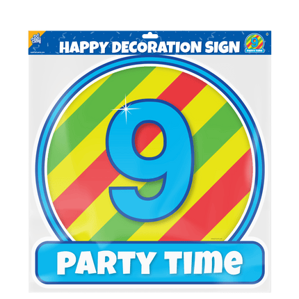 Deurbord 9 Jaar Gekleurd 50cm van Paper Dreams koop je bij Partywinkel