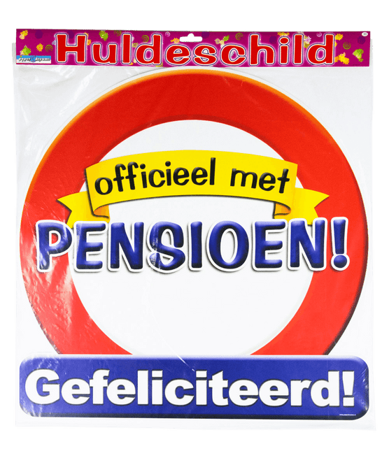 Deurbord Officieel met Pensioen 50cm van Paper Dreams koop je bij Partywinkel